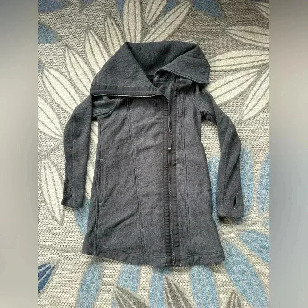 Lululemon Virasana‎ Blanket Wrap Full Zip Jacket Heathered Black / Black …